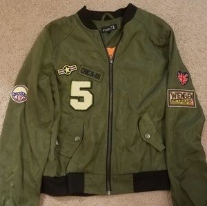 Army green bomber jacket